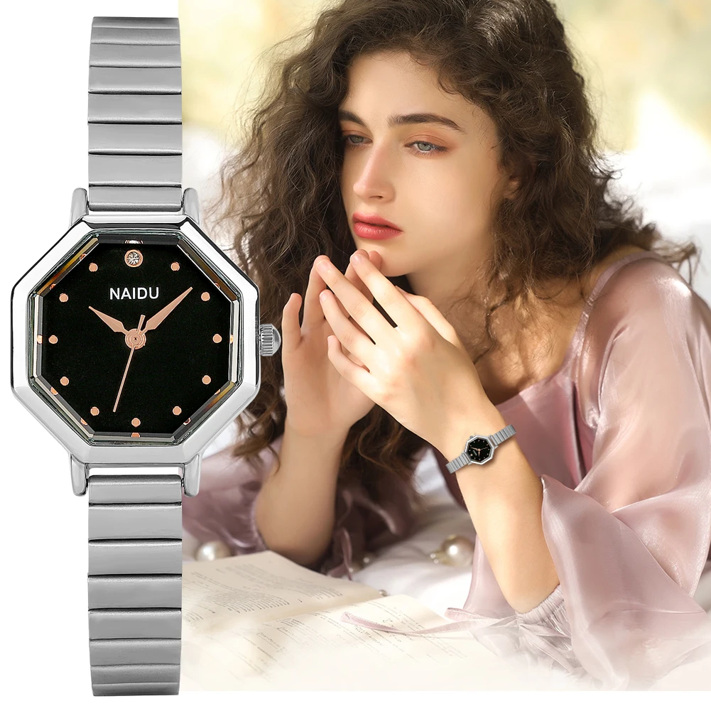 Bracelet Wrist Watches for Women Minimalist Steel Belt Quartz Watch Earrings Necklace Ring Fahsion Luxury Gift Set for Lady Wife