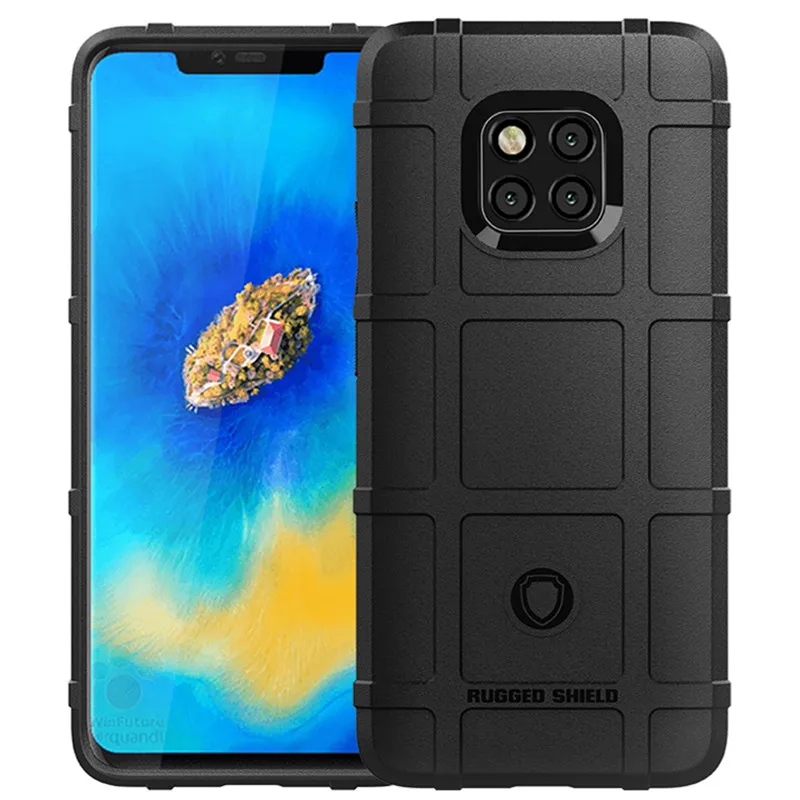 

Shockproof Rubber Back Cover for Huawei Mate 20 Pro 20pro Anti-Slip Grid Silicone Case for mate20 pro Armor Shield Matte Case