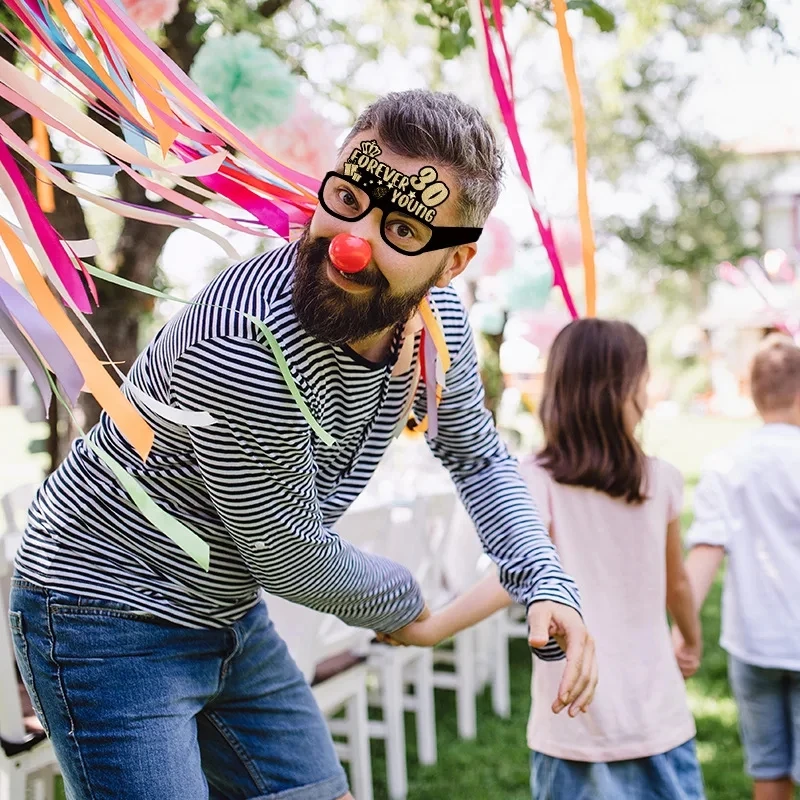6Pcs/set 18 21 30 40 50 60 70 And 80 Year Old Paper 3D Glasses Birthday Party Carnival Decoration Products Series