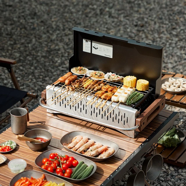 Naturehike Asztali Grill Hordozható Összecsukható Bbq Kályha Kültéri Kemping Utazási Piknik Faszén Szakács Doboz - Image 5