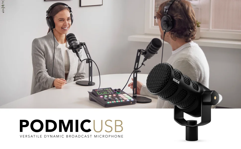 RØDE PodMic USB Versatile Dynamic Broadcast Microphone description image