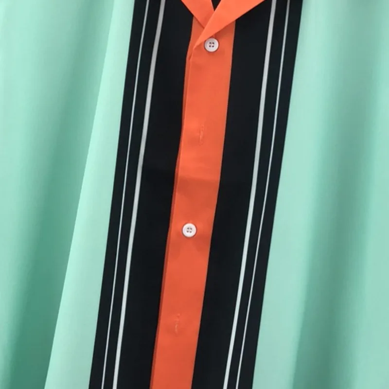 Beach Short Sleeve Set Men Summer Shirt + Short Men Clothing Camiseta Hombre Contrast Color Stitching Print Shirt Suit Casual