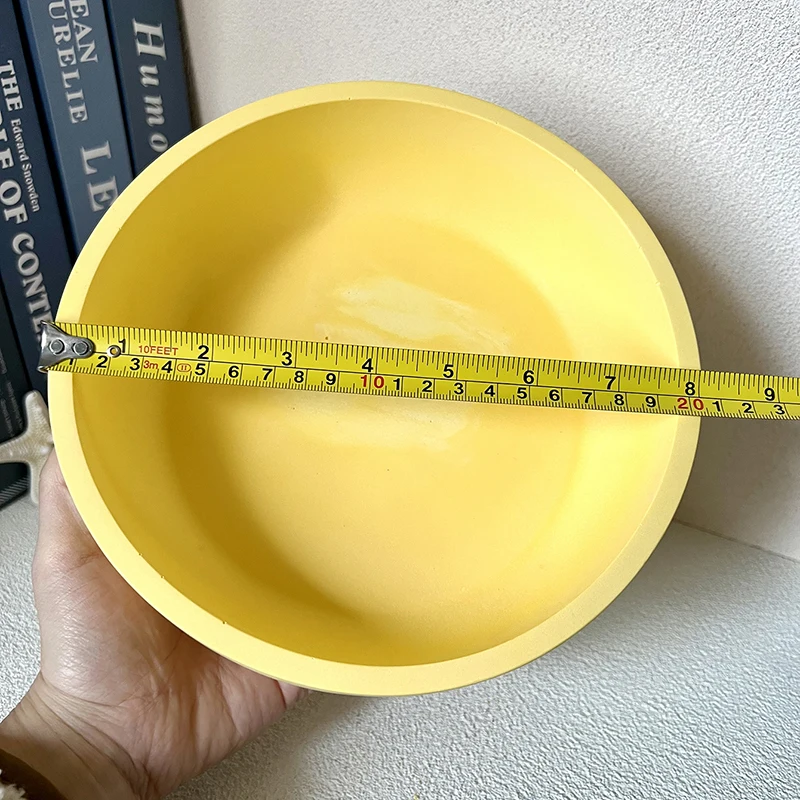 20cm Round Cement Bowl Flowerpot Mold Terrazzo Concrete Candle Cup Vessel Silicone Mold Epoxy Resin Clay Large Bowl Storage Tray silicone mold