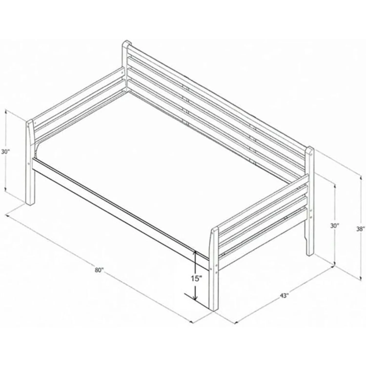 Furniture Twin to King Size Daybed with Pop Up Trundle in Wood,No Box Spring Needed, Easy Assembly,Up to 500 lbs Weight Capacity 2