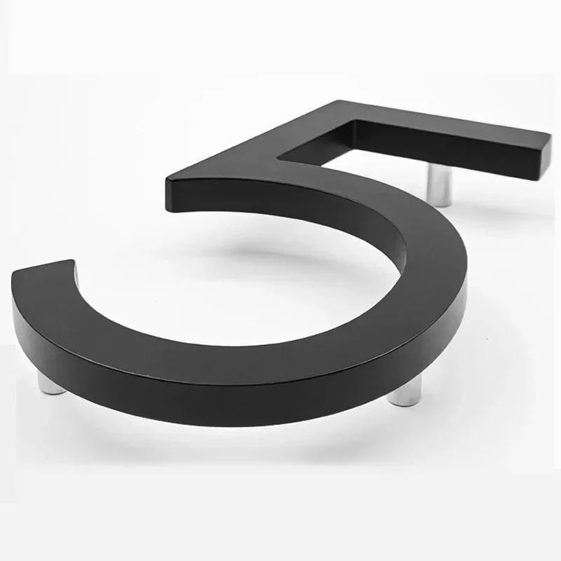 5 Inch Outdoor House Numbers 0-9 Metal Alloy Modern Exterior Number Signs Apartment Address House Number Plate Home Custom Sign