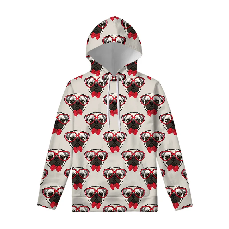 thumbnail image 1 of Sudadera con capucha con estampado 3D de Pug y animales para hombre, sudadera con capucha con estampado de perro, sudadera informal de manga larga a la moda para la calle, 1 of 5