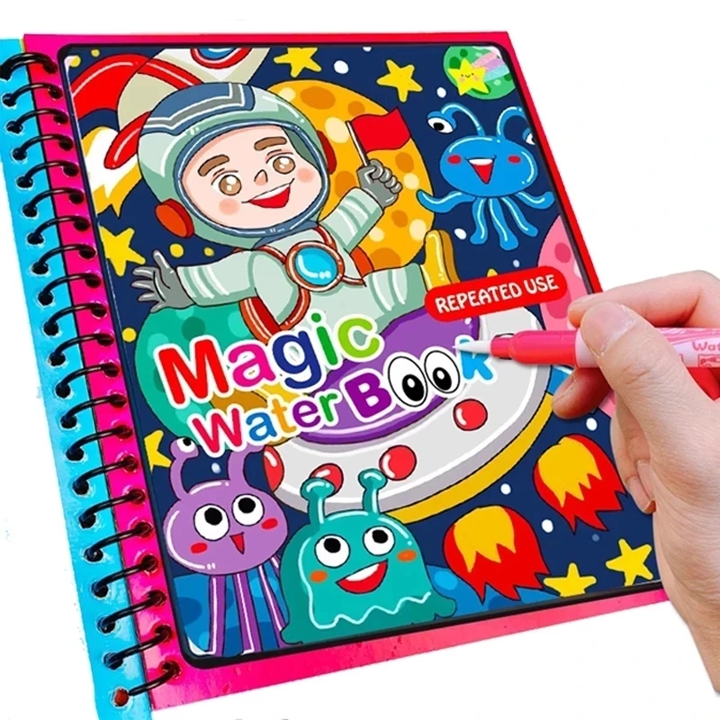 Montessori Toys Reusable Coloring Book Magic Water Drawing Book Painting Drawing Toys Sensory Early Education for Children