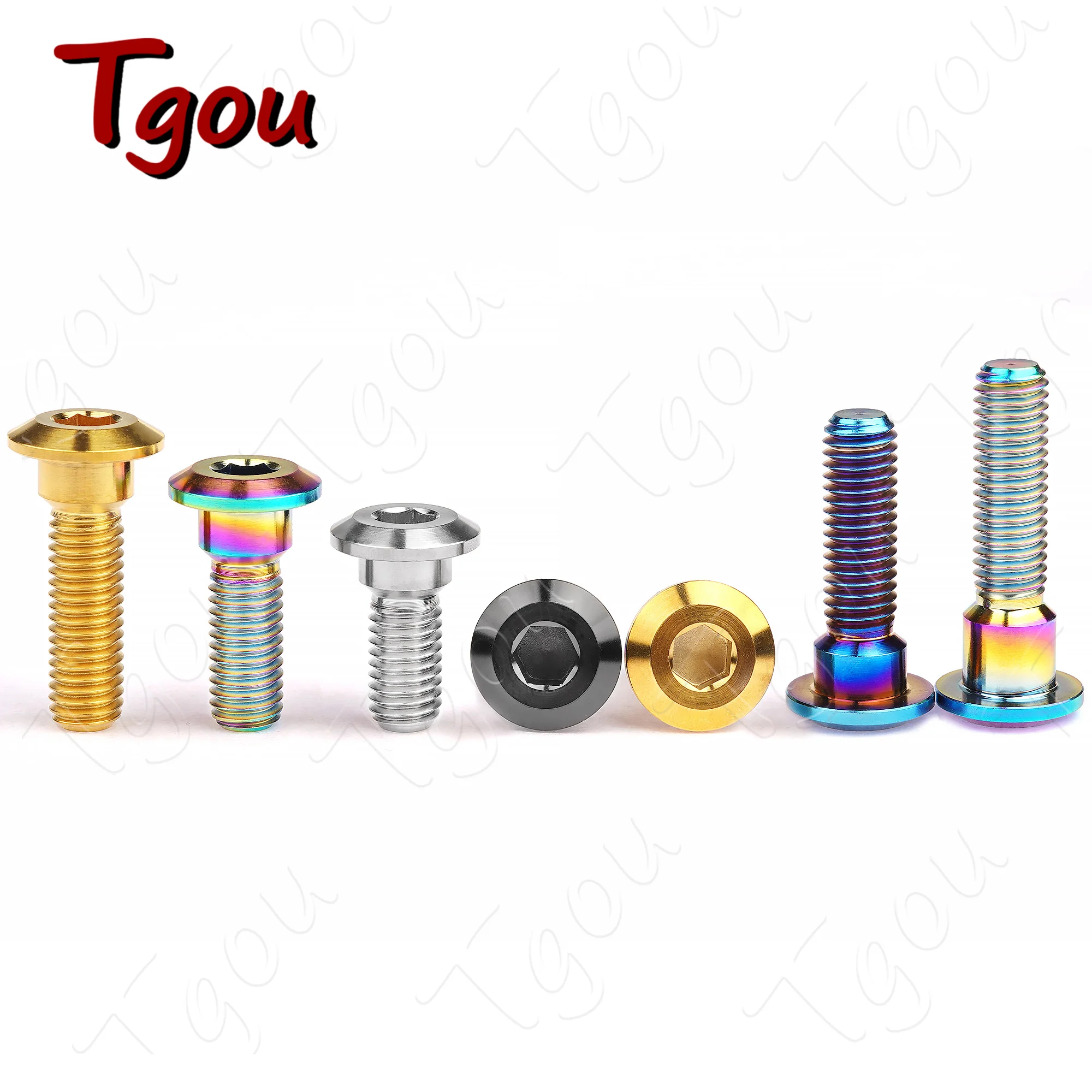 Tgou 티타늄 볼트 육각 헤드 나사, 오토바이 리어 브레이크 로터, M8x20, 22, 25, 30, 33, 35, 40mm, 8 개
