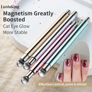 Outil magnétique pour Nail Art, œil de chat, bâton cylindrique avec boule magnétique, accessoire de manucure pour effets de perles de verre, convient au vernis Gel UV