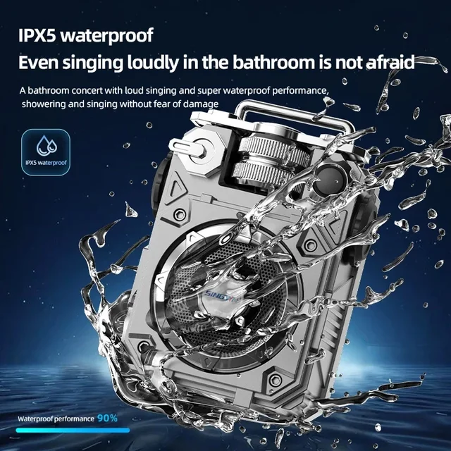 Mecha Style Bluetooth Speaker Portable Subwoofer Mini Creative Super Bass TF Card Insertion Cool Music Player Wireless Sound Box 6