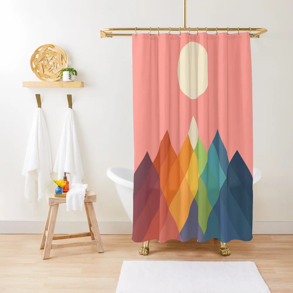 

Rainbow Peak Shower Curtain Shower Waterproof Shower Bath Waterproof Fabric For Bathroom Set Anime Curtain