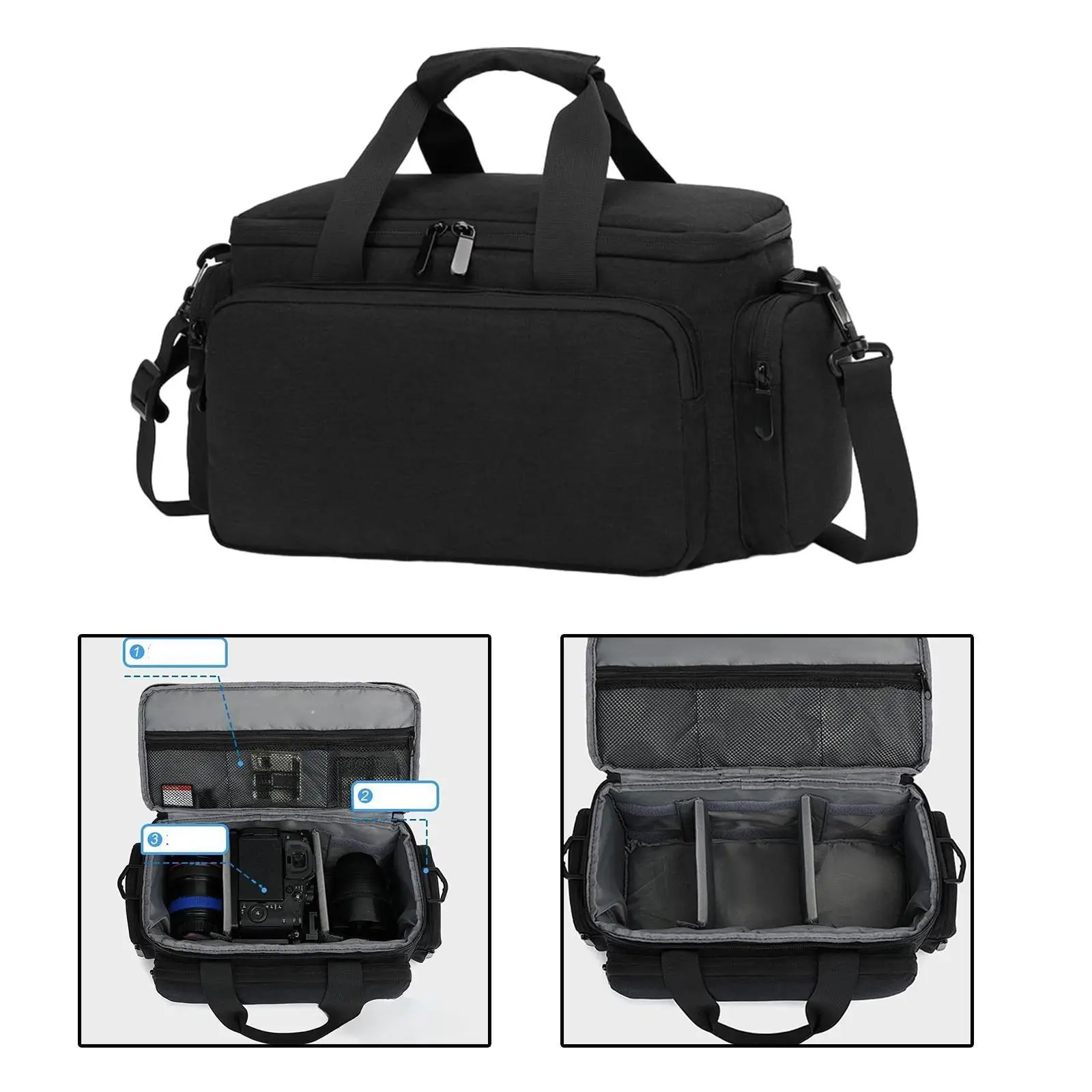 Portable Camera Storage Bag Large Capacity Nylon Professional Camera Equipment Bag for Slr Cameras DSLR Cameras Lens Accessories