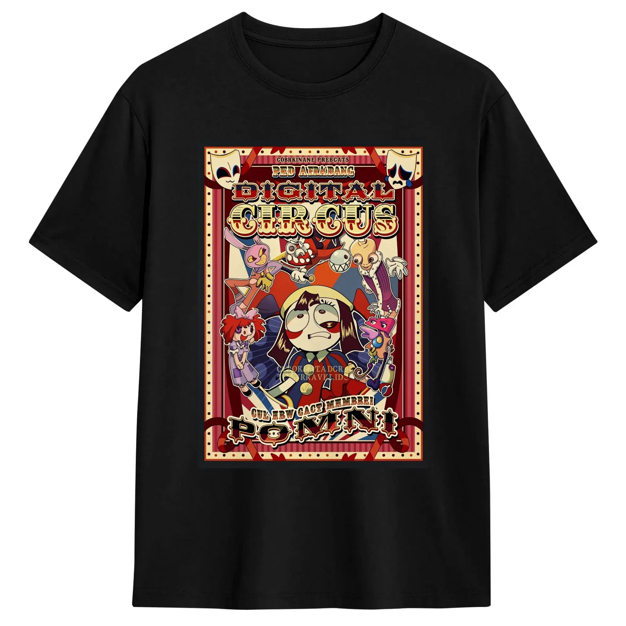 Digital Circus Oversized Cotton O-Neck T-Shirt - Trendy Summer Short-Sleeve Top