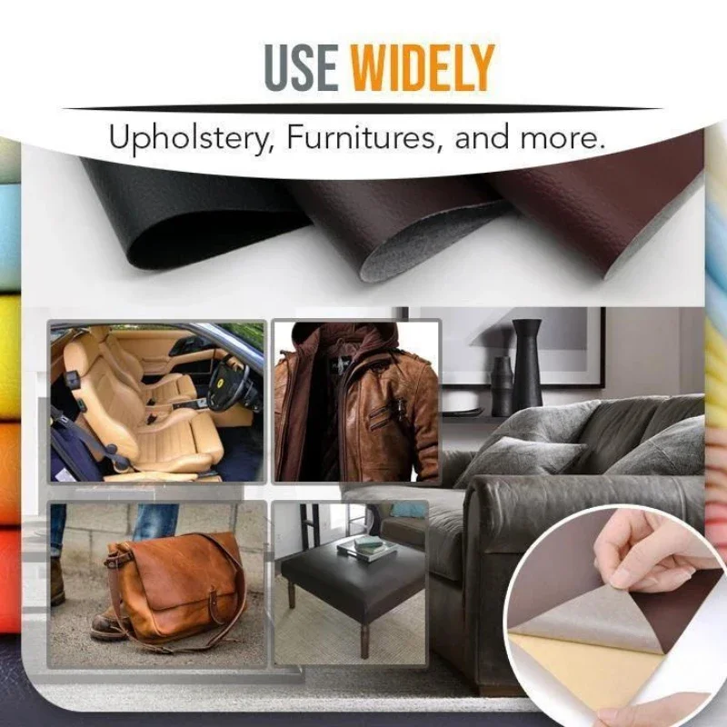 7.6x152cm Self-Adhesive Leather Repair Sticker for Car Seat Sofa Home Leather Repair Refurbishing Patch Accessories Leather Repair Gel Leather Repair Kit