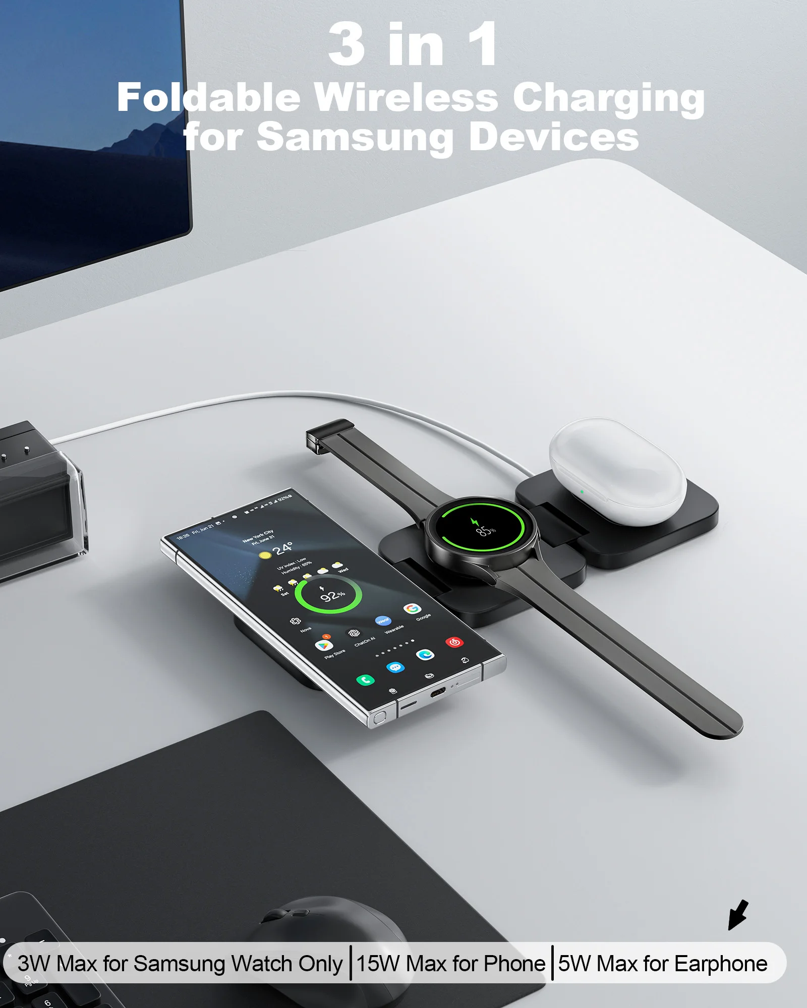 サムスンギャラクシーs24ウルトラs23s22ノート20 z用ワイヤレス充電