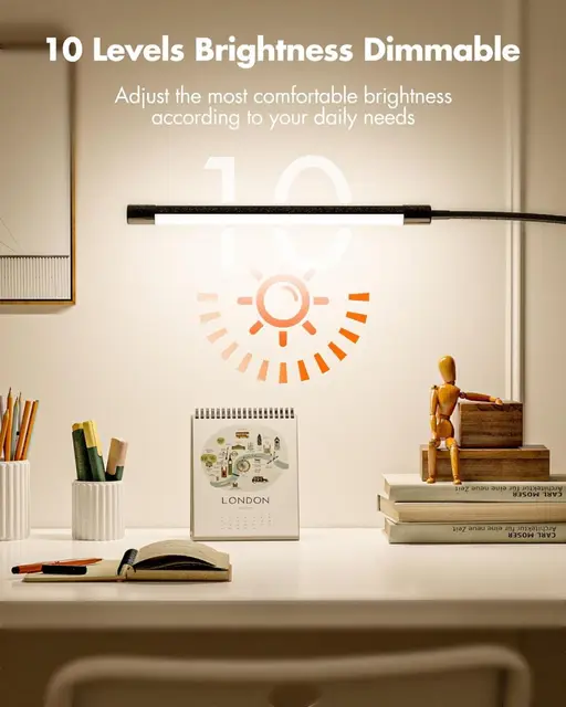 Lampada Da Scrivania LED Con Morsetto - 10 Livelli Luminosità, 3 Temperature - Foto 3