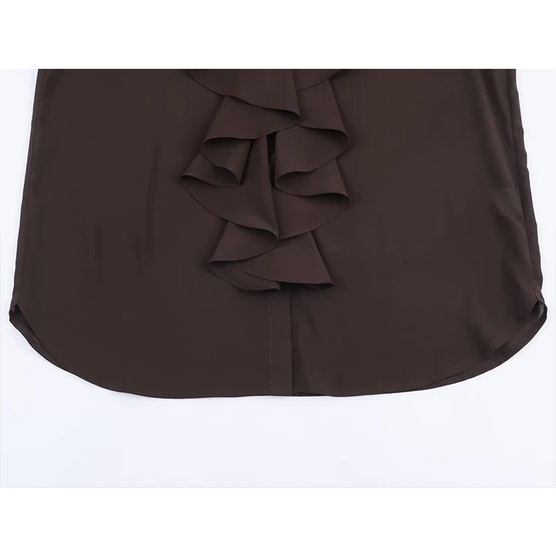 Chic Elegant Ruffles Shirts for Women 2025 New Fashion Long Sleeve Women's Casual Loose Shirt And Blouse Woman Top ﻿