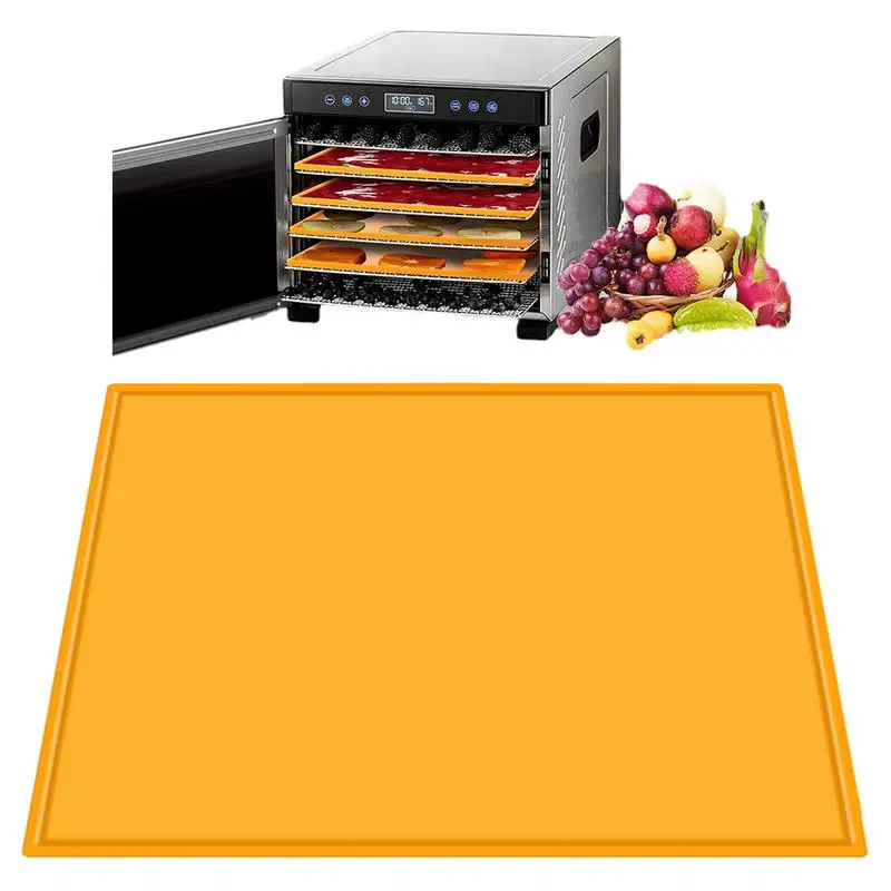 

Silicone Dehydrator Trays Dehydrator Fruit Leather Trays High-Temperature Resistance Reusable Silicone Sheets For Fruits Meat