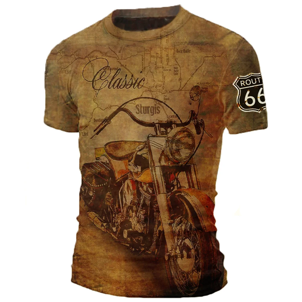 

Summer Motorcycle Tee Shirts 3D Eagle Graphic Short Sleeve Vintage Streetwear Ride Biker T Shirt For Men Clothing Oversized Tops