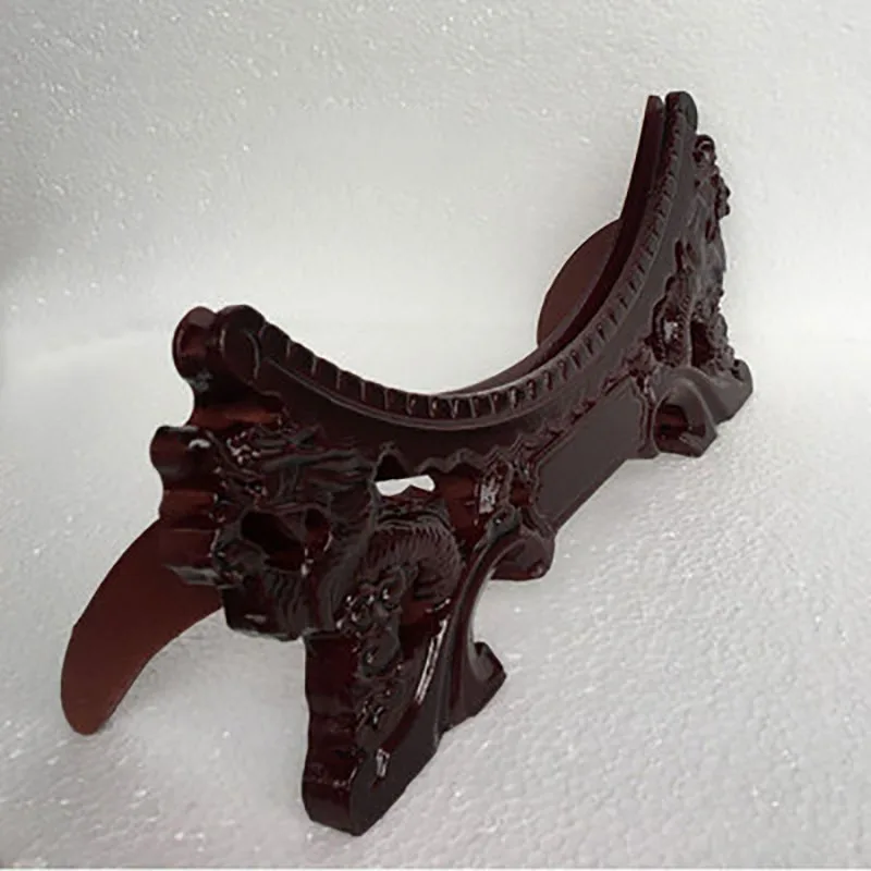 Chinese Style Plastic Decorative Plates, Bracket Holder for Flat Discs, Red Dragon Design