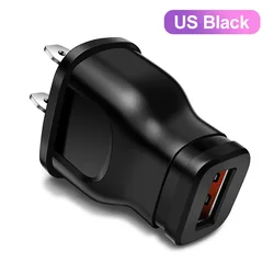 Compact 5W USB Wall Charger 1A Power Adapter - US Plug Black