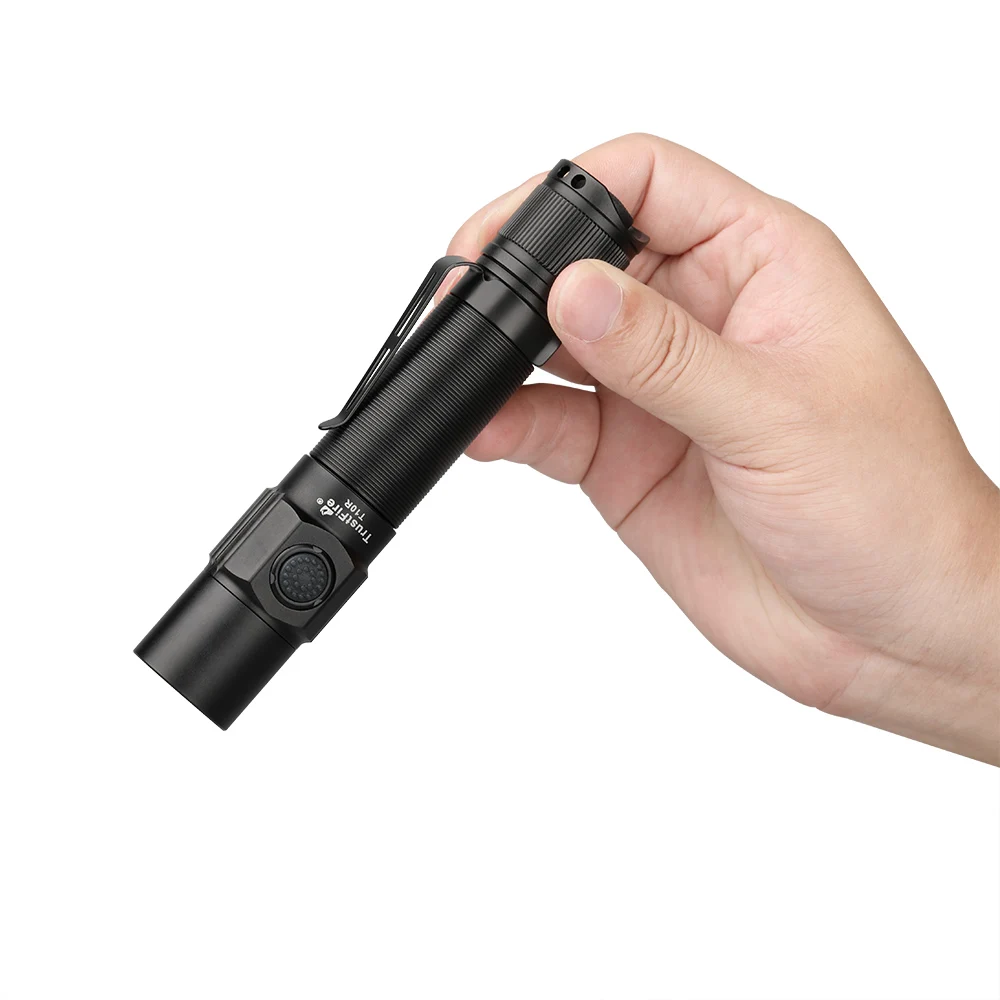 Trustfire-T10R Poderoso Tipo C USB Recarregável LED Lâmpada Tática Militar, Lanterna Tática do Exército, 1800Lumen, 18650