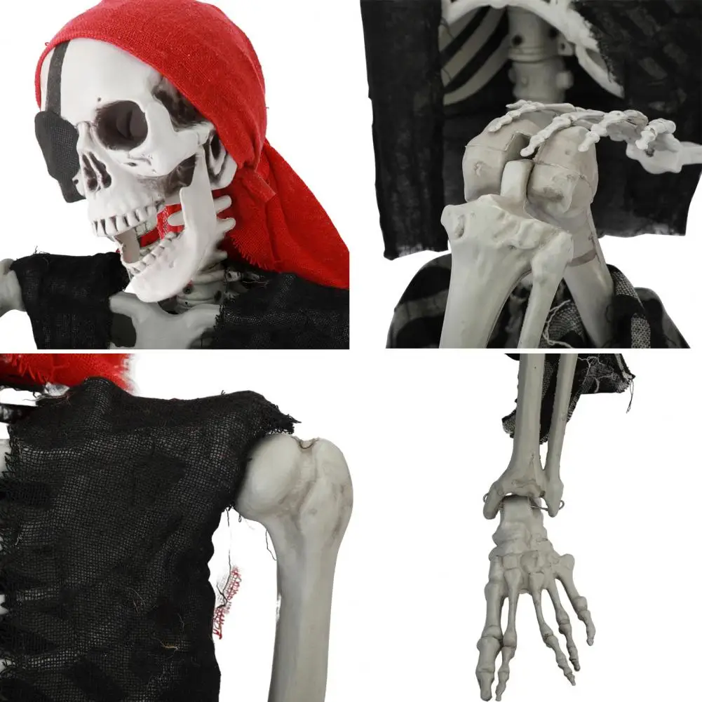165cm Plastic Skeleton Life Size Imitation Full Body Realistic Bones With Posable Joints Pirate Styling Halloween Pose Decor
