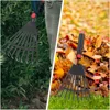 Leaf Rake Plastic Rake Gardening Rake Tool Small Garden Rake with Handle Lawn leveling 2