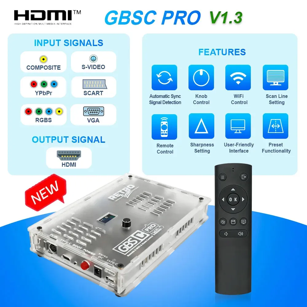 RetroScaler GBS Control Pro GBSC Video Converter RGBS VGA Scart