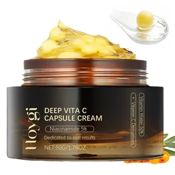 Capsule lipossome idratanti per il viso con capsula dorata di vitamina C profonda per le rughe, luminosità della pelle, idratazione leggera, cura della pelle