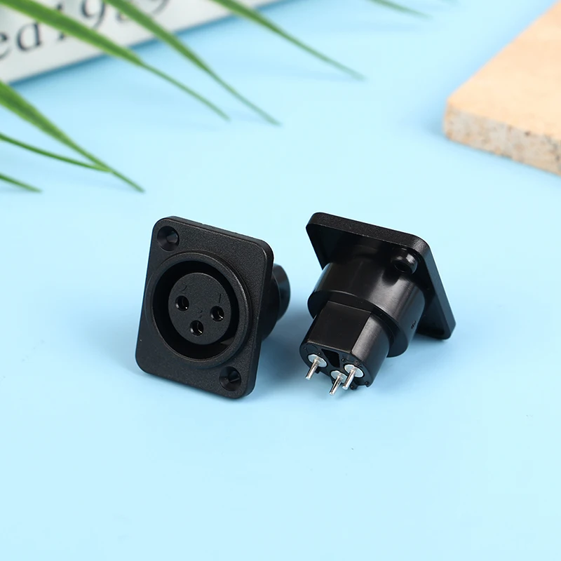 1PC XLR 3pin Male Female Panel Audio Microphone Jack Plug Connector XLR straight-foot plastic Karon seat