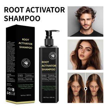 Shampoo per attivatore radici per capelli 300ml Nutrire le radici dei capelli Rafforzare i follicoli piliferi Promuovere la crescita Riduce la perdita per capelli lisci e spessi