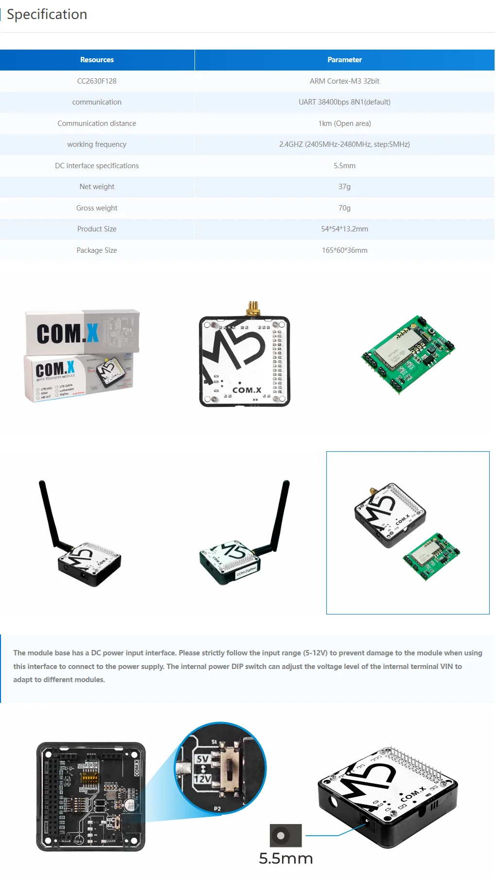 Official COM.Zigbee module (CC2630F128) with Antenna