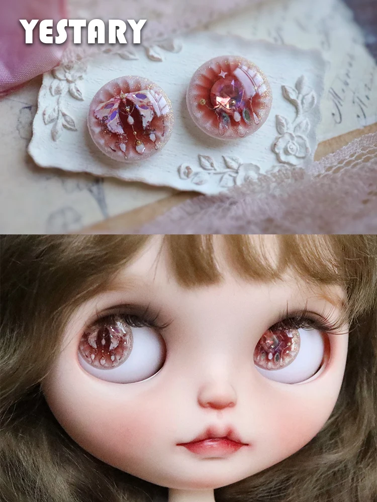 

YESTARY BJD Doll Accessories Blythe Eyes Piece For Blythe 1/6 Blue Bird Drip Glue Eyes Chips Red Butterfly For BJD Girl Gifts