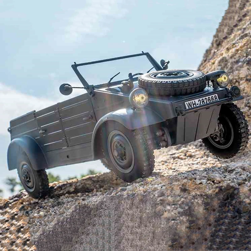 FMS RC Car 1:12 Type82 Kubelwagen Electric Model Four-Wheel Drive Variable Speed Retro Vehicle WWII Kids Adult Toys Gift 1/12 3