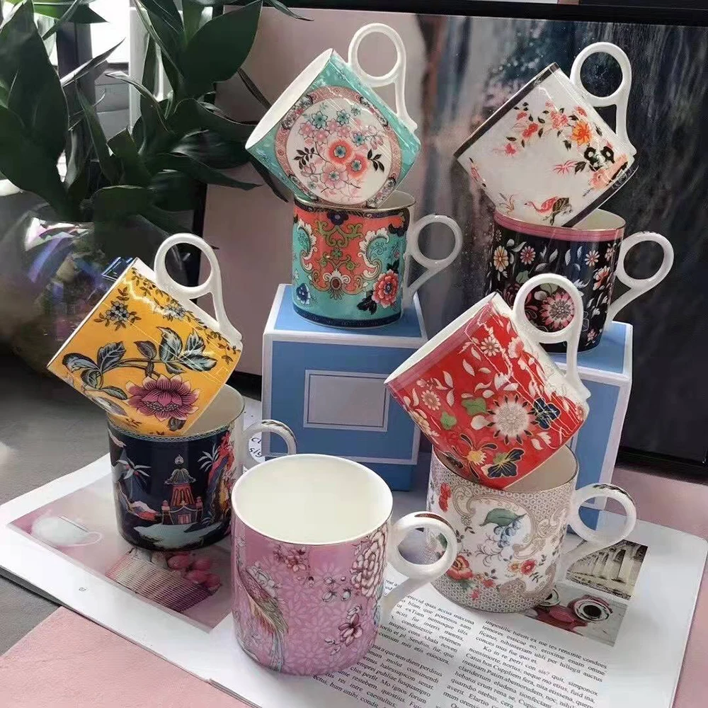 

Elegan Porcelain Coffee Cups For Birthday Wedding Housewarming Gift Bone China Milk Tea Latte Water Mug Nordic Kitchen Drinkware