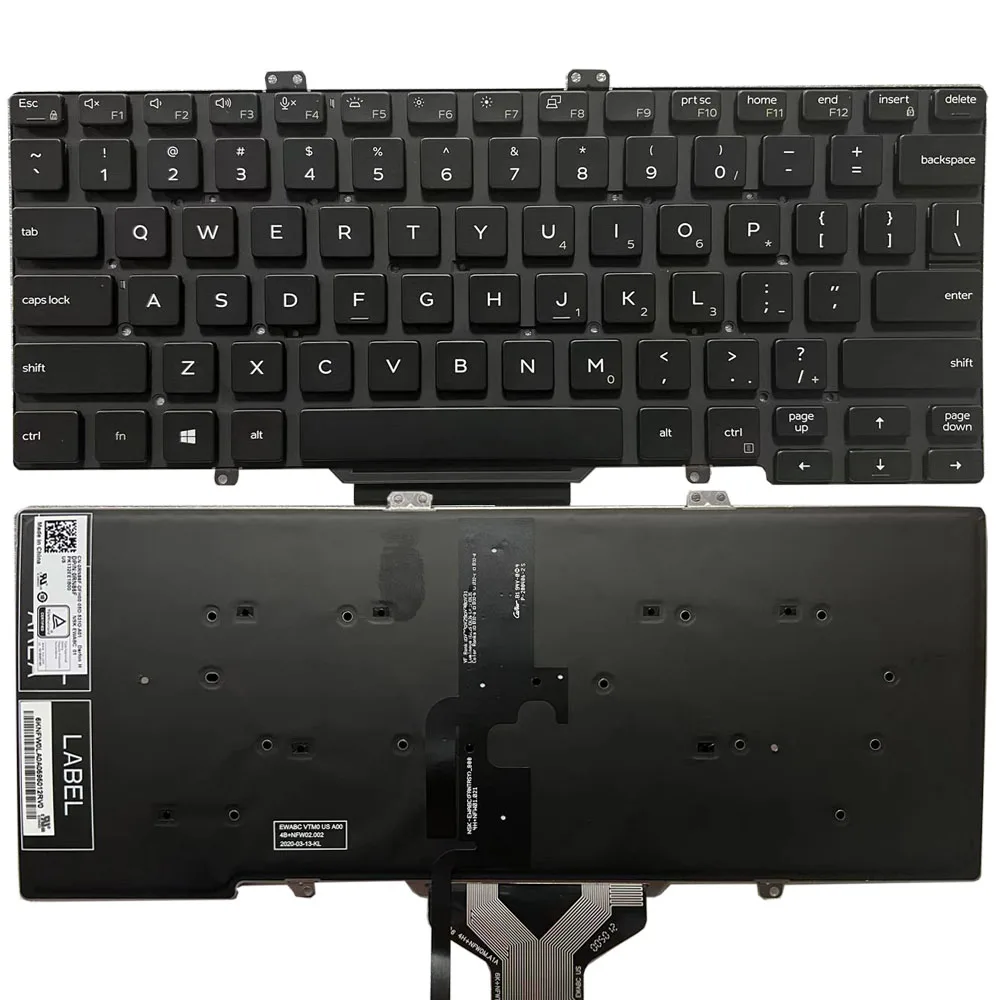

Новая английская черная клавиатура с подсветкой для Dell Latitude 5400 5401 5410 5411 7400 7410 0RN86F