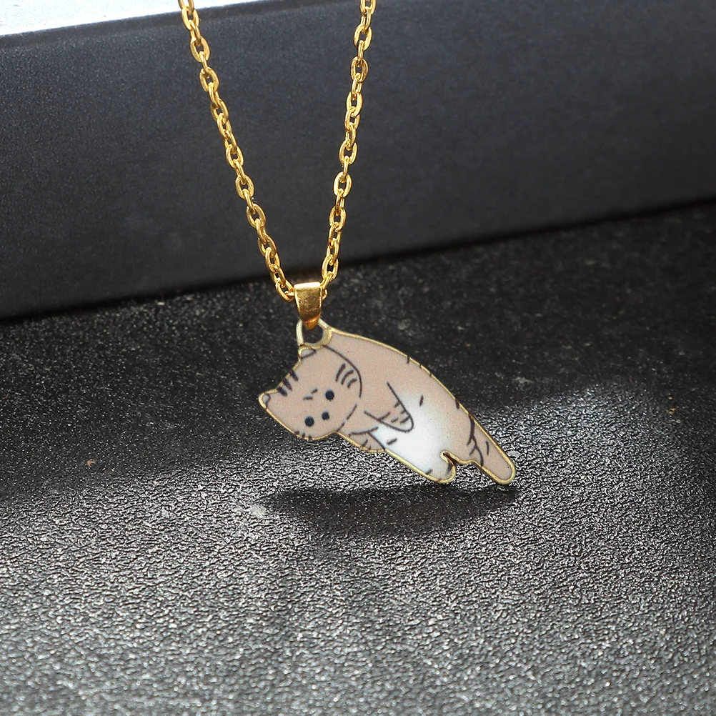 Dangling Cartoon Cat Necklace
