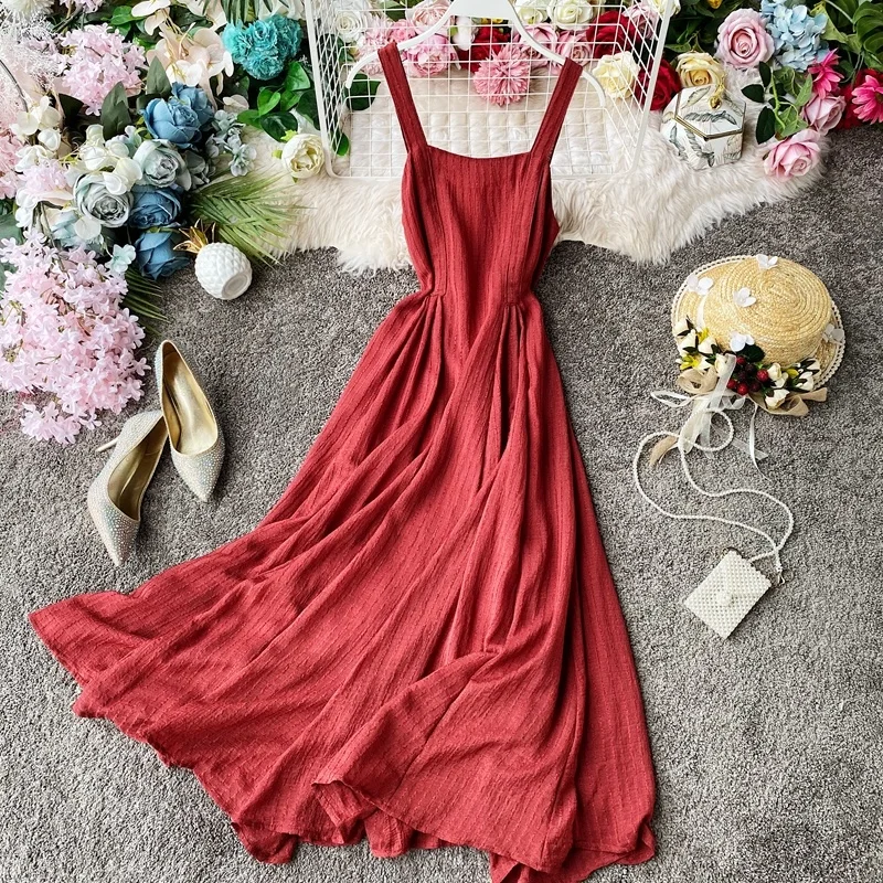 

Seaside Bali Resort Beach skirt goddess sexy open back swing dress waist strap dress Fairy Dress