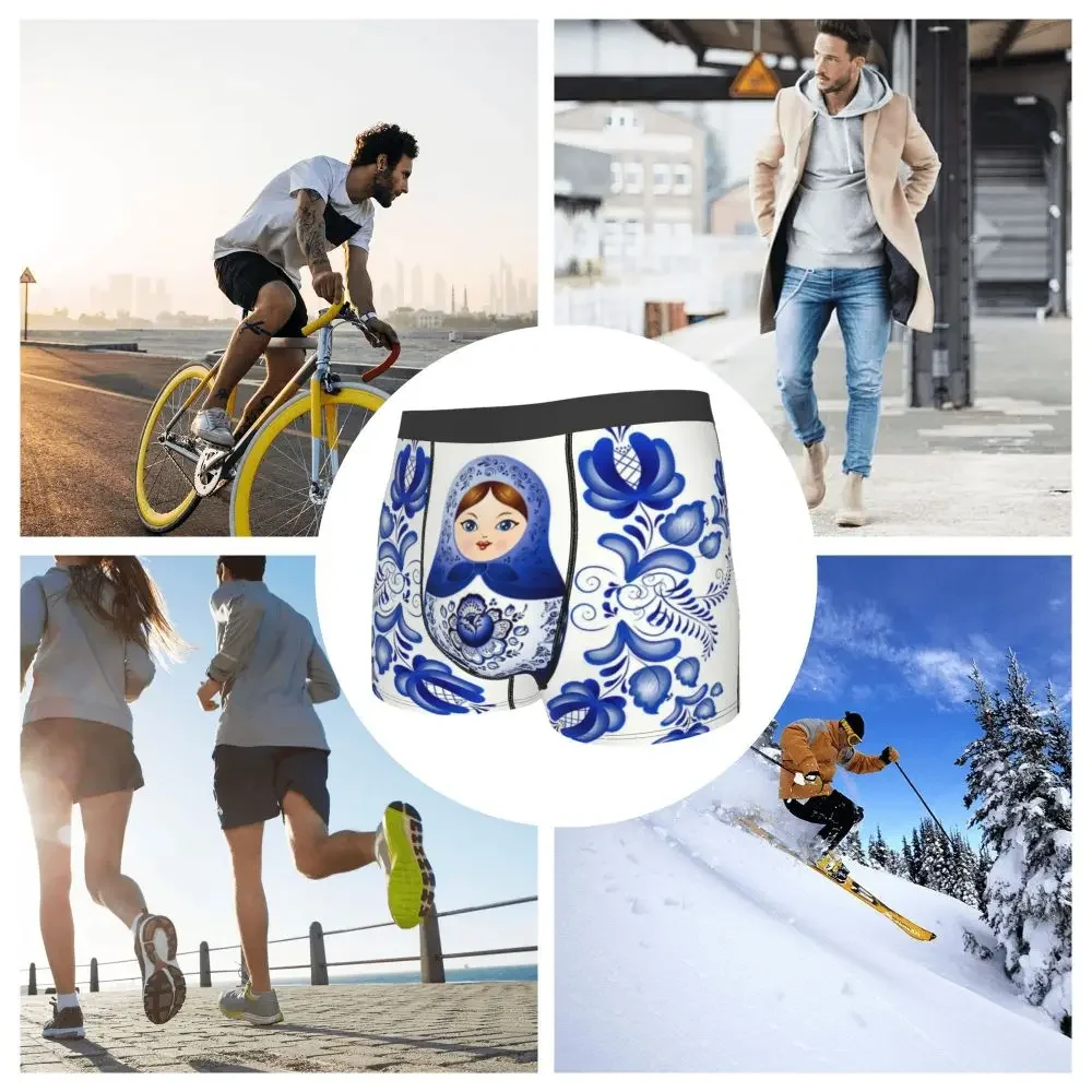 Funny Matryoshka Doll Russia Boxers Shorts Panties Men's Underpants Stretch Russian Folk Art Briefs Underwear