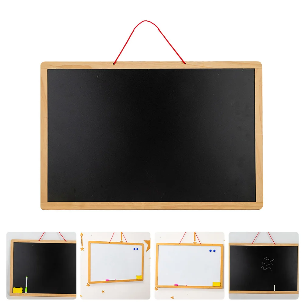 

Double-sided Magnetic Frames Whiteboard Practical Wooden Writing Mini Hanging Chalkboard Labelss