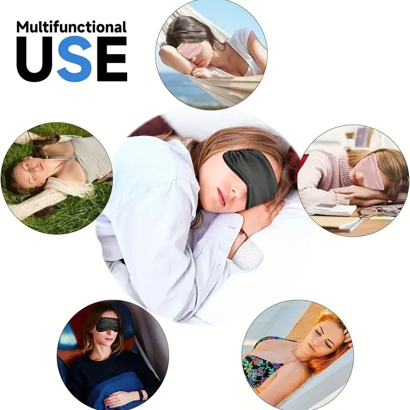 Double-sided Imitation Silk Eye Mask Breathable Sleep Light-blocking Eye Mask Amazon Multi-color Gift Wrap Sleeping Eye Mask 6