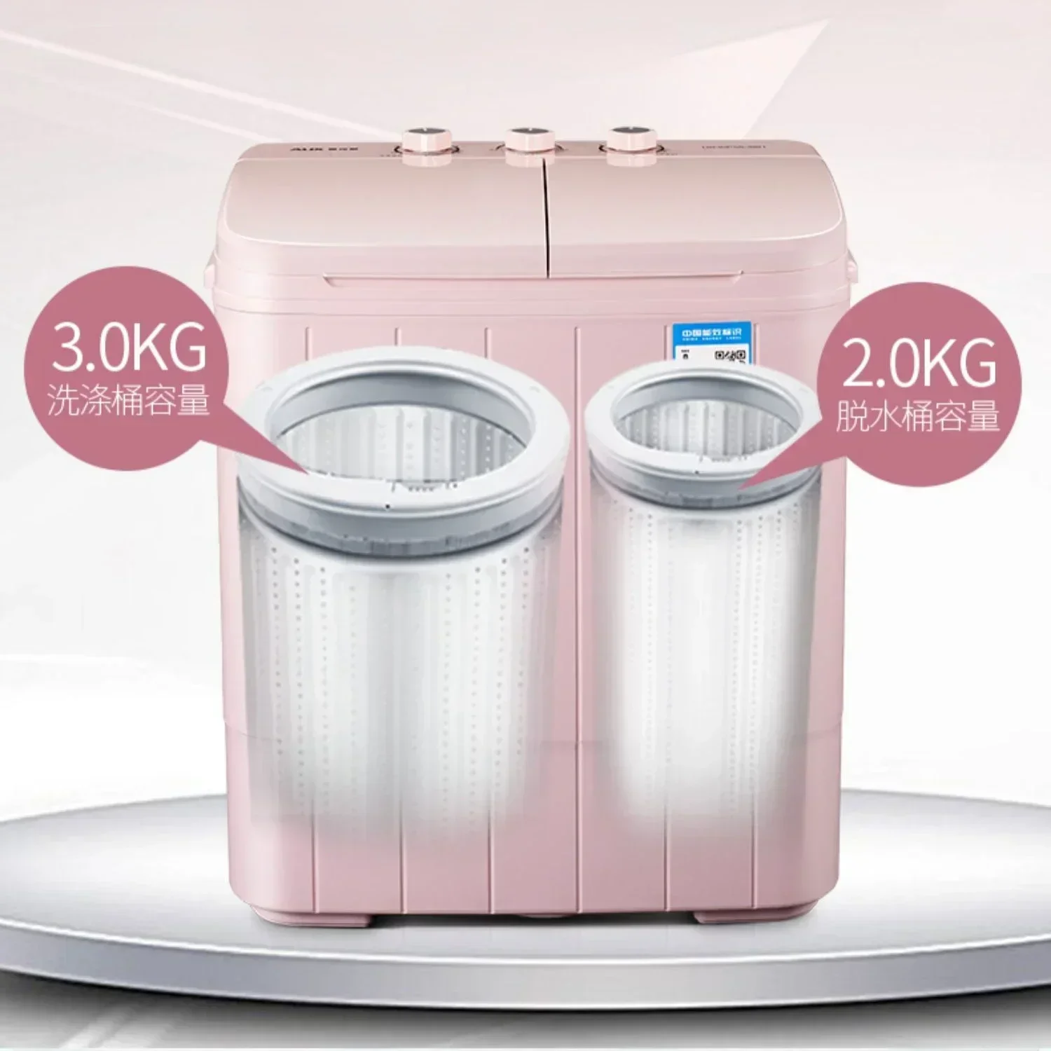 Household semi-automatic double-tub washing machine suitable for dormitory washing and portable 4