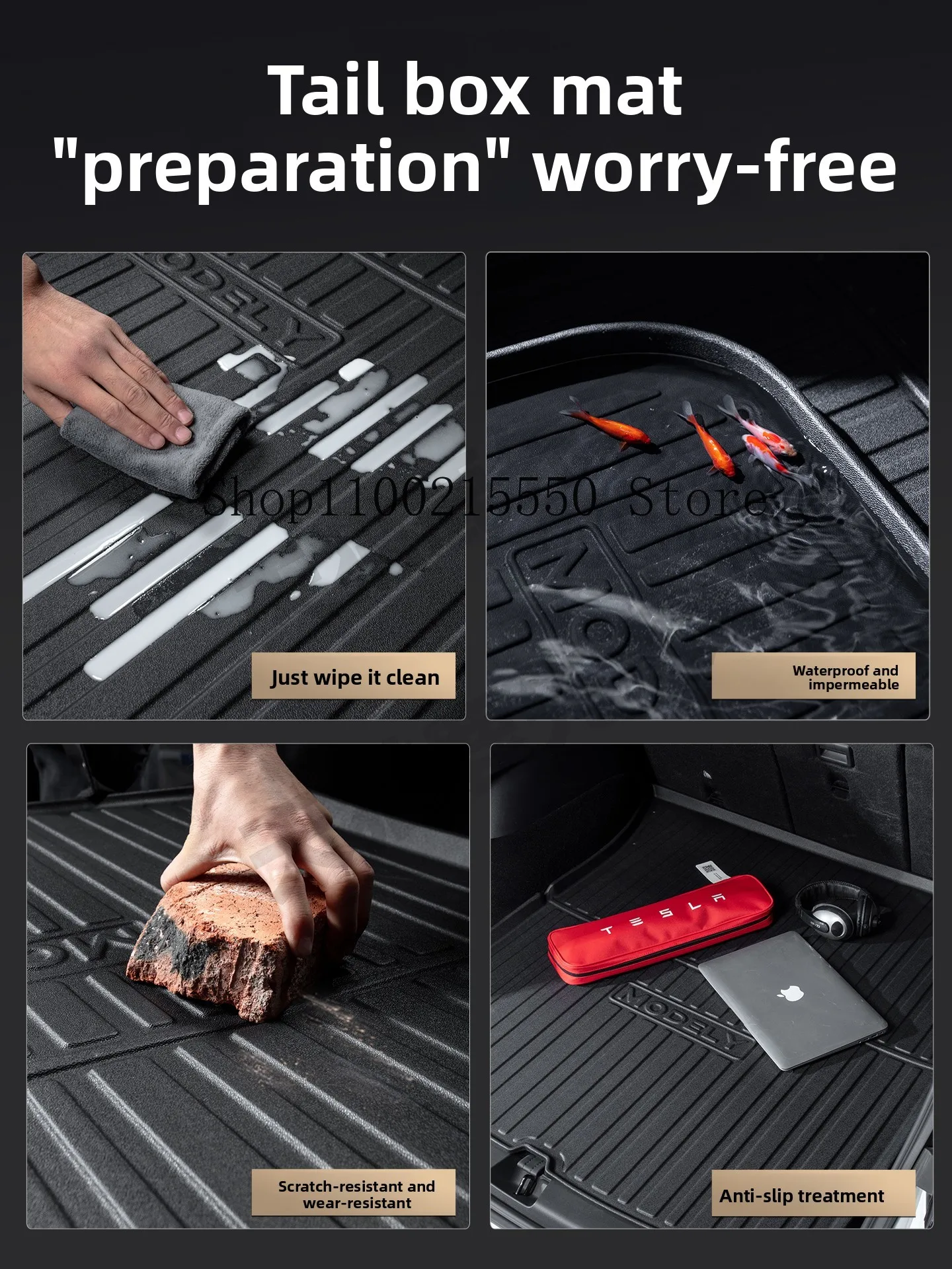 Hyundai IONIQ 5 N 2024-2025 트렁크 매트 테일 박스 더러운 방지 장식 보호 패드 자동차 인테리어 수정