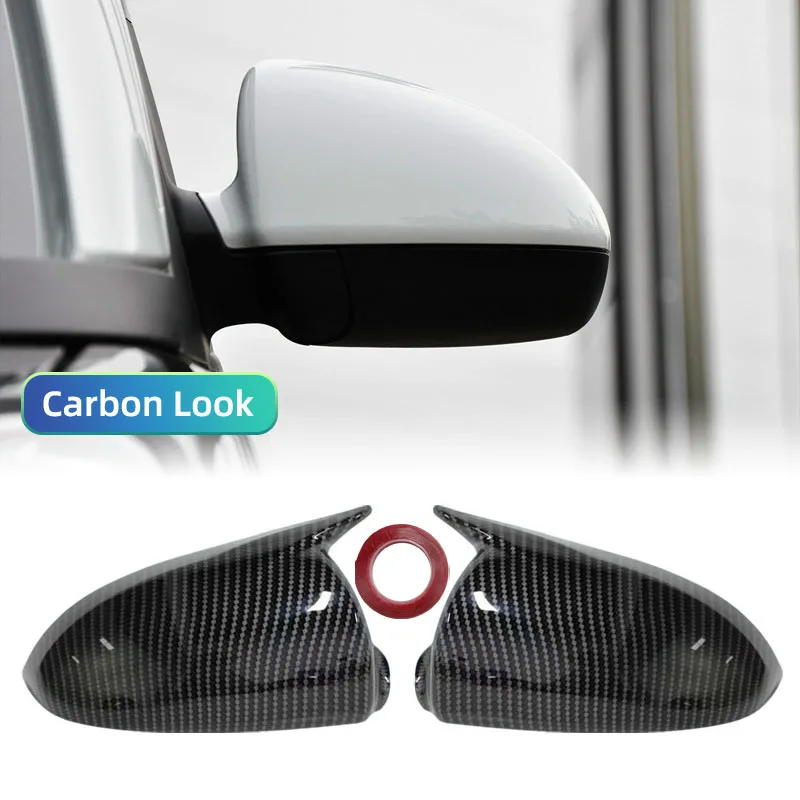 메르세데스 벤츠 스마트 포투 W451 2008-2014 차량용 사이드 리어뷰 미러 커버 글로시 블랙/카본 파이버 룩 리어 뷰 케이스 트림