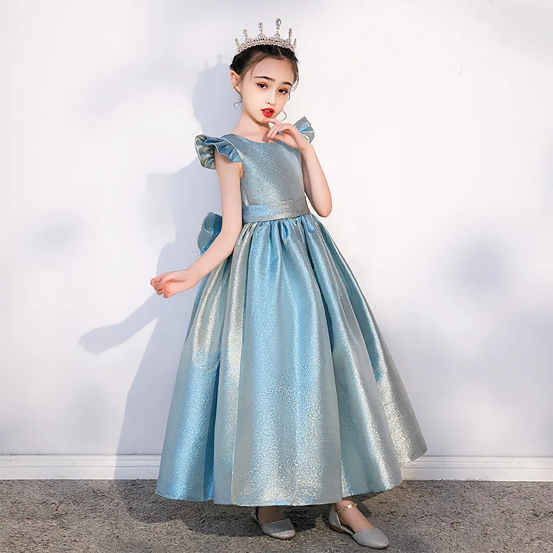 

Kids Prom Dresses 2023 Girls Elegant Ball Gowns with Big Bow Teenagers Evening Party Formal Dress Girl Graduation Clothes