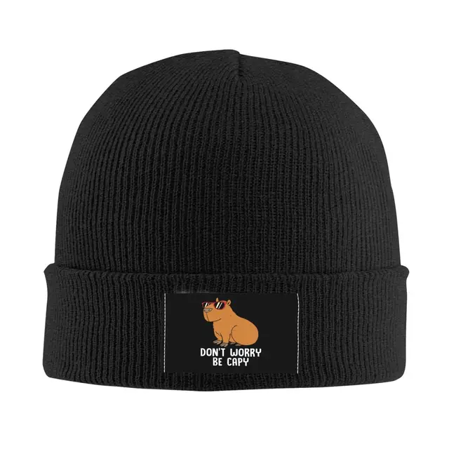 Stay warm and stylish with the Dont Worry Capybara Beanie Cap