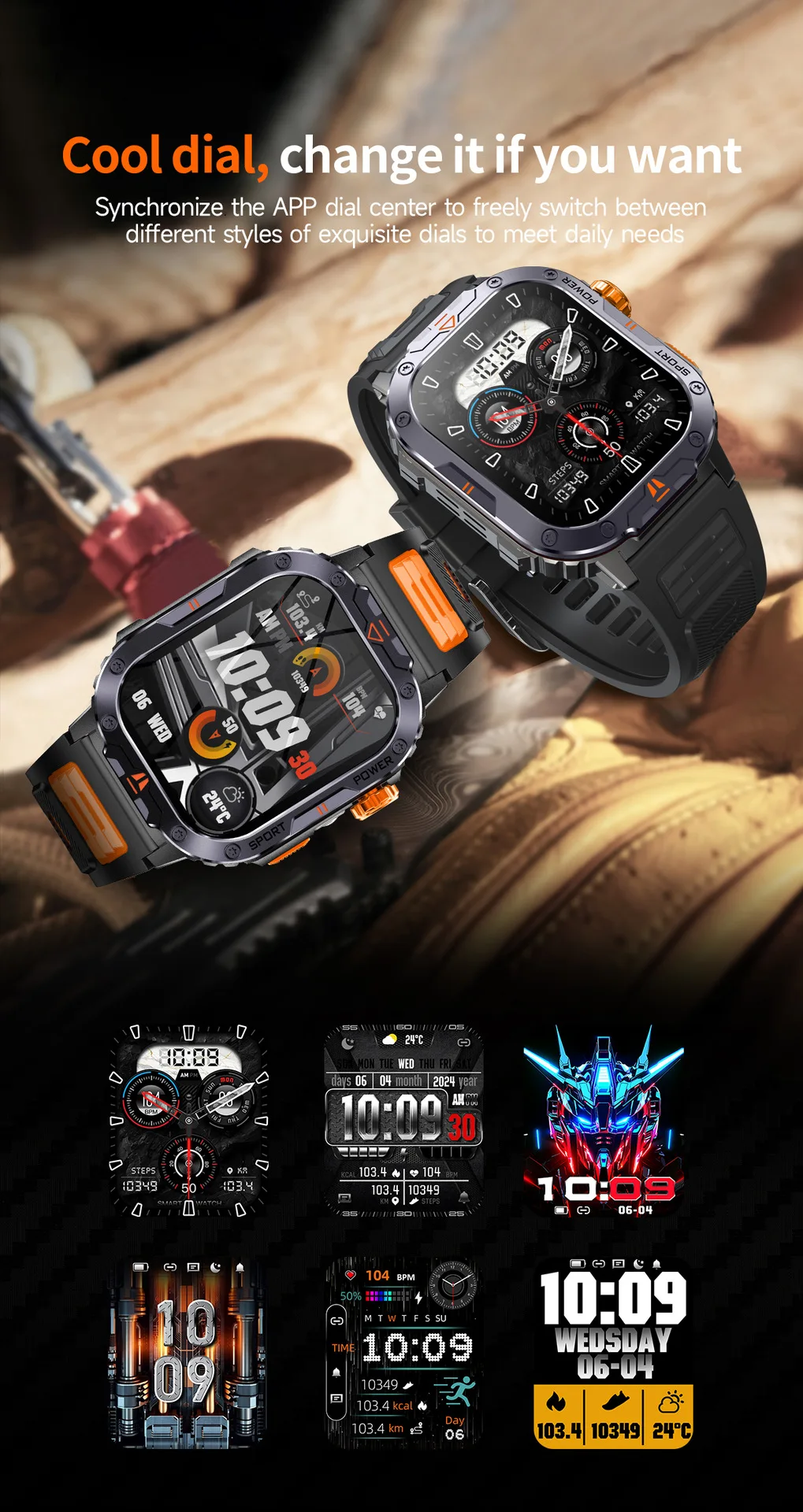 Montre connectée NX20 avec grand écran 2 pouces, lecture de musique locale, lampe torche, Bluetooth, appels IA et commande vocale, idéale pour les hommes et les activités de plein air._voghion.com