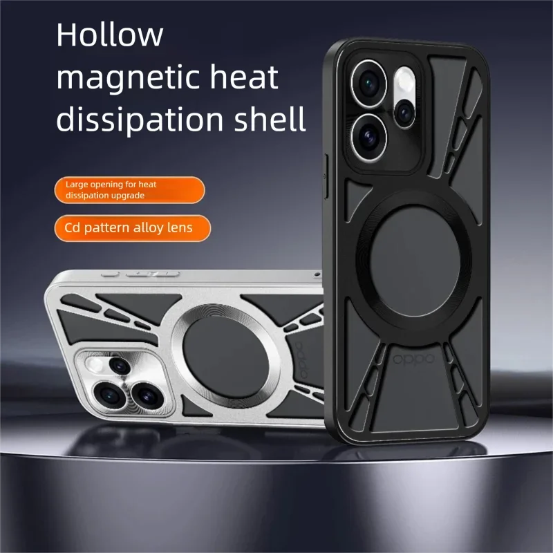 Magnetic Metal Heat-Dissipating Case with Full Camera Protection and Mag-Safe Compatibility
