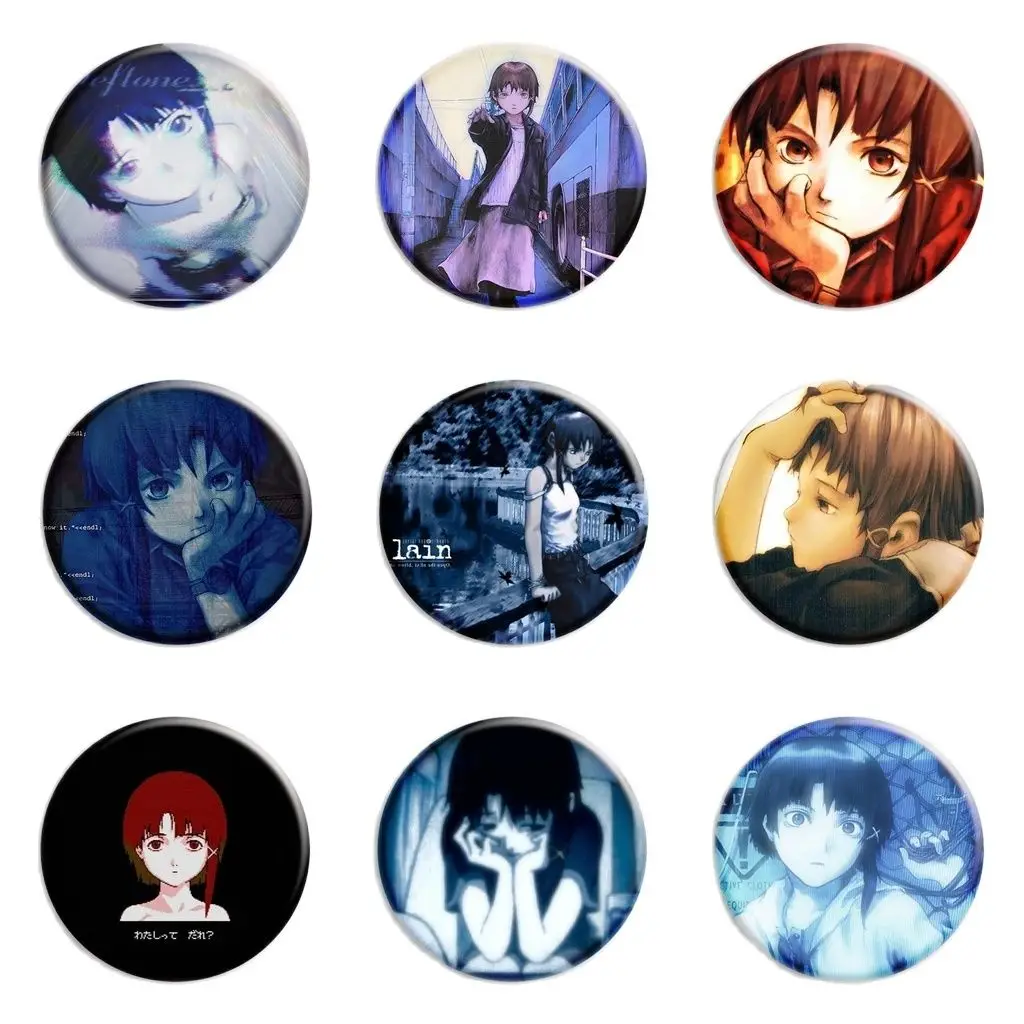 Anime Serial Experiments Lain Button Pin Cartoon Love Lain Brooch